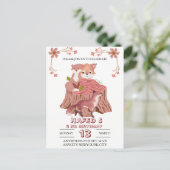 Verjaardagsuitnodiging voor bosdieren: herfstbos  briefkaart (Staand voorkant)