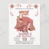 Verjaardagsuitnodiging voor bosdieren: herfstbos  briefkaart (Voorkant)