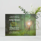 Verjaardagsuitnodiging voor bosherten kaart (Staand voorkant)