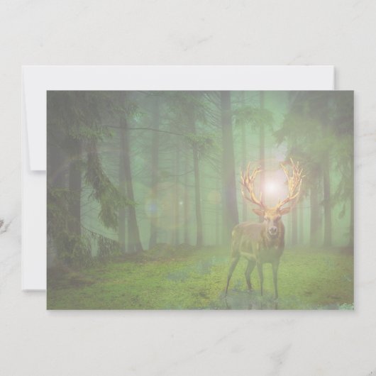 Verjaardagsuitnodiging voor bosherten kaart (Achterkant)