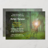 Verjaardagsuitnodiging voor bosherten kaart (Voorkant / Achterkant)