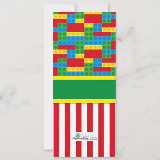 verjaardagsuitnodiging voor bouwstenen kaart (Achterkant)