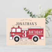 verjaardagsuitnodiging voor brandweerlieden kaart (Staand voorkant)