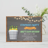 verjaardagsuitnodiging voor Bucket-bier Kaart (Staand voorkant)