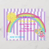 verjaardagsuitnodiging voor Candyland Kaart (Voorkant / Achterkant)