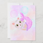 Verjaardagsuitnodiging voor Cat Mermaid Purrmaids Kaart (Achterkant)