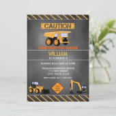 Verjaardagsuitnodiging voor Chalkboard Bouw Kaart (Staand voorkant)