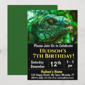 verjaardagsuitnodiging voor Chameleon Kaart (Voorkant / Achterkant)