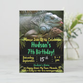 verjaardagsuitnodiging voor Chameleon Kaart (Staand voorkant)