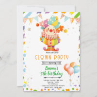Verjaardagsuitnodiging voor clown