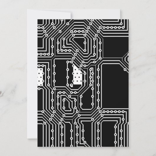 Verjaardagsuitnodiging voor computergekken kaart (Achterkant)