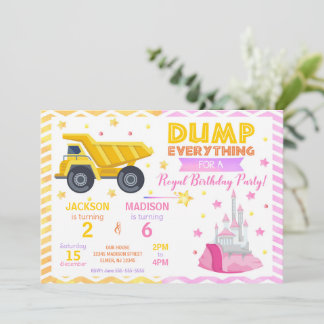 Verjaardagsuitnodiging voor Construction & Princes Kaart