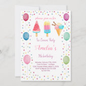 verjaardagsuitnodiging voor consumptie-ijs kaart (Voorkant)