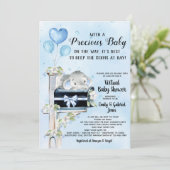 Verjaardagsuitnodiging voor Covid-baby met een cha Kaart (Staand voorkant)