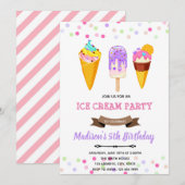 verjaardagsuitnodiging voor crème kaart (Voorkant / Achterkant)