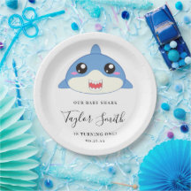Verjaardagsuitnodiging voor Cute Baby Shark-feestj