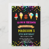 verjaardagsuitnodiging voor cute neon-ijs kaart (Voorkant)