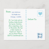 Verjaardagsuitnodiging voor Cute Teddy Bear Baby S Uitnodiging Briefkaart (Achterkant)