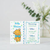 Verjaardagsuitnodiging voor Cute Teddy Bear Baby S Uitnodiging Briefkaart (Staand voorkant)