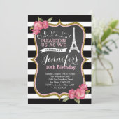 Verjaardagsuitnodiging voor de Eiffeltoren in Pari Kaart (Staand voorkant)