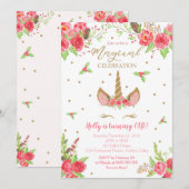 Verjaardagsuitnodiging voor de kersteenhoorn kaart (Voorkant / Achterkant)