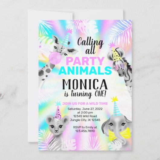 verjaardagsuitnodiging voor dieren kaart