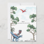 Verjaardagsuitnodiging voor dinosaur jongen kaart (Achterkant)