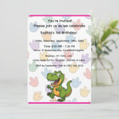 Verjaardagsuitnodiging voor Dinosaurus Kaart (Staand voorkant)