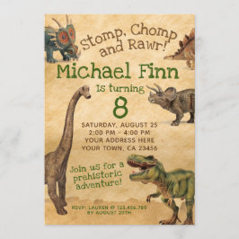Verjaardagsuitnodiging voor dinosaurussen, Rawr In Kaart