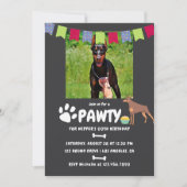 Verjaardagsuitnodiging voor Dobermann-hond Kaart (Voorkant)