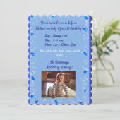 Verjaardagsuitnodiging voor een baby jongen kaart (Staand voorkant)