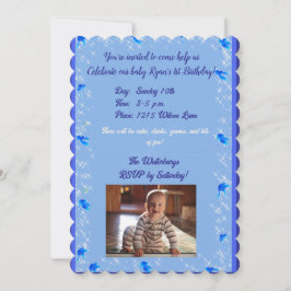 Verjaardagsuitnodiging voor een baby jongen kaart