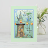 Verjaardagsuitnodiging voor een betoverd bos kaart (Staand voorkant)