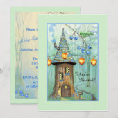 Verjaardagsuitnodiging voor een betoverd bos kaart (Voorkant / Achterkant)