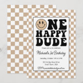 Verjaardagsuitnodiging voor één blije kerel kaart (Voorkant / Achterkant)