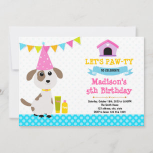 Verjaardagsuitnodiging voor een cute puppy kaart