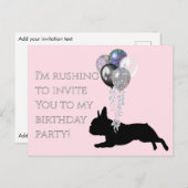 Verjaardagsuitnodiging voor een Franse liefhebber Uitnodiging Briefkaart (Voorkant / Achterkant)