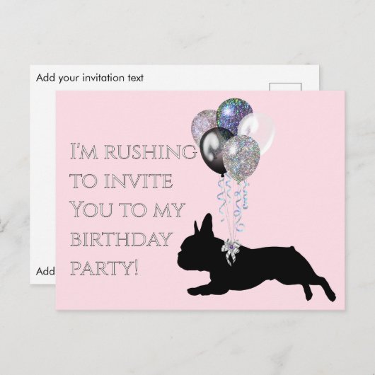 Verjaardagsuitnodiging voor een Franse liefhebber Uitnodiging Briefkaart (Voorkant / Achterkant)