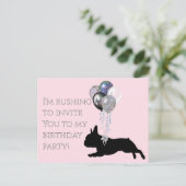 Verjaardagsuitnodiging voor een Franse liefhebber Uitnodiging Briefkaart (Staand voorkant)