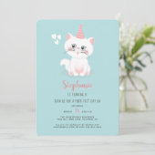 Verjaardagsuitnodiging voor een kattenpoot-perfect kaart (Staand voorkant)