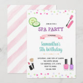 Verjaardagsuitnodiging voor een leuke spa kaart (Voorkant / Achterkant)