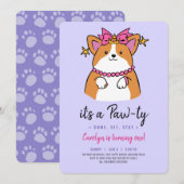 verjaardagsuitnodiging voor een paketje kaart (Voorkant / Achterkant)