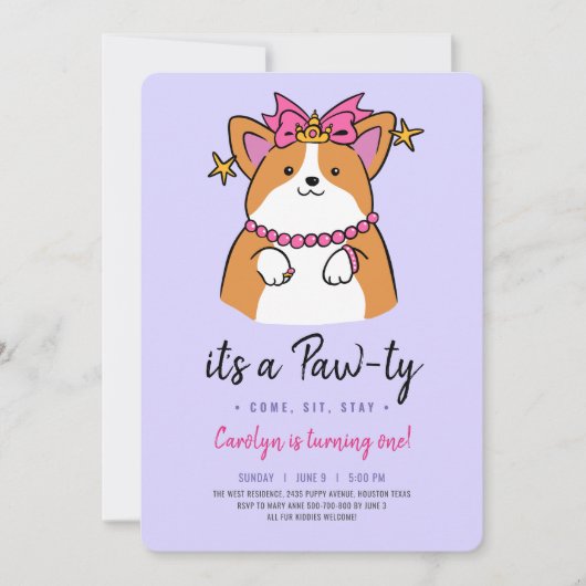 verjaardagsuitnodiging voor een paketje kaart (Voorkant)