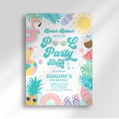 Verjaardagsuitnodiging voor een Pool Party Kaart