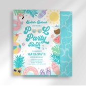 Verjaardagsuitnodiging voor een Pool Party Kaart