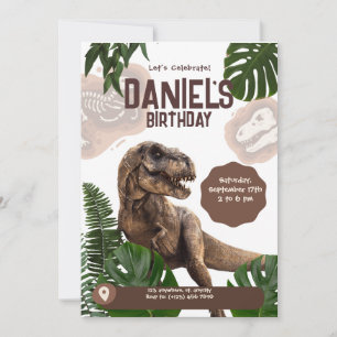 Verjaardagsuitnodiging voor een realistische dinos save the date