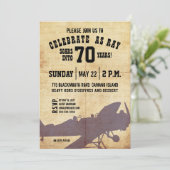  verjaardagsuitnodiging voor een vliegtuig kaart (Staand voorkant)