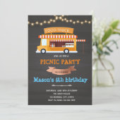 verjaardagsuitnodiging voor een voedselvrachtwagen kaart (Staand voorkant)