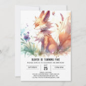 Verjaardagsuitnodiging voor een vos in het bos kaart (Voorkant)