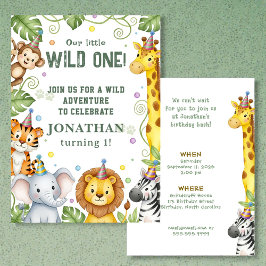 Verjaardagsuitnodiging voor een Whimsical Jungle S Kaart